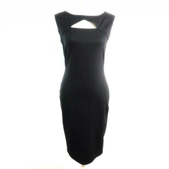 Ralph Lauren Black Cut Out Neckline Sheath Dress - Picture 1 of 10